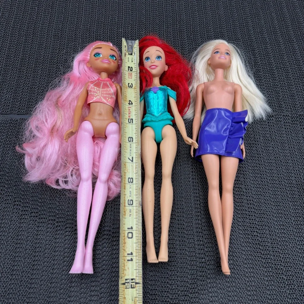 Barbie Ariel Sparkle Girlz Doll Lot Mattel Hasbro Zuru 3 Dolls Dog Accessory